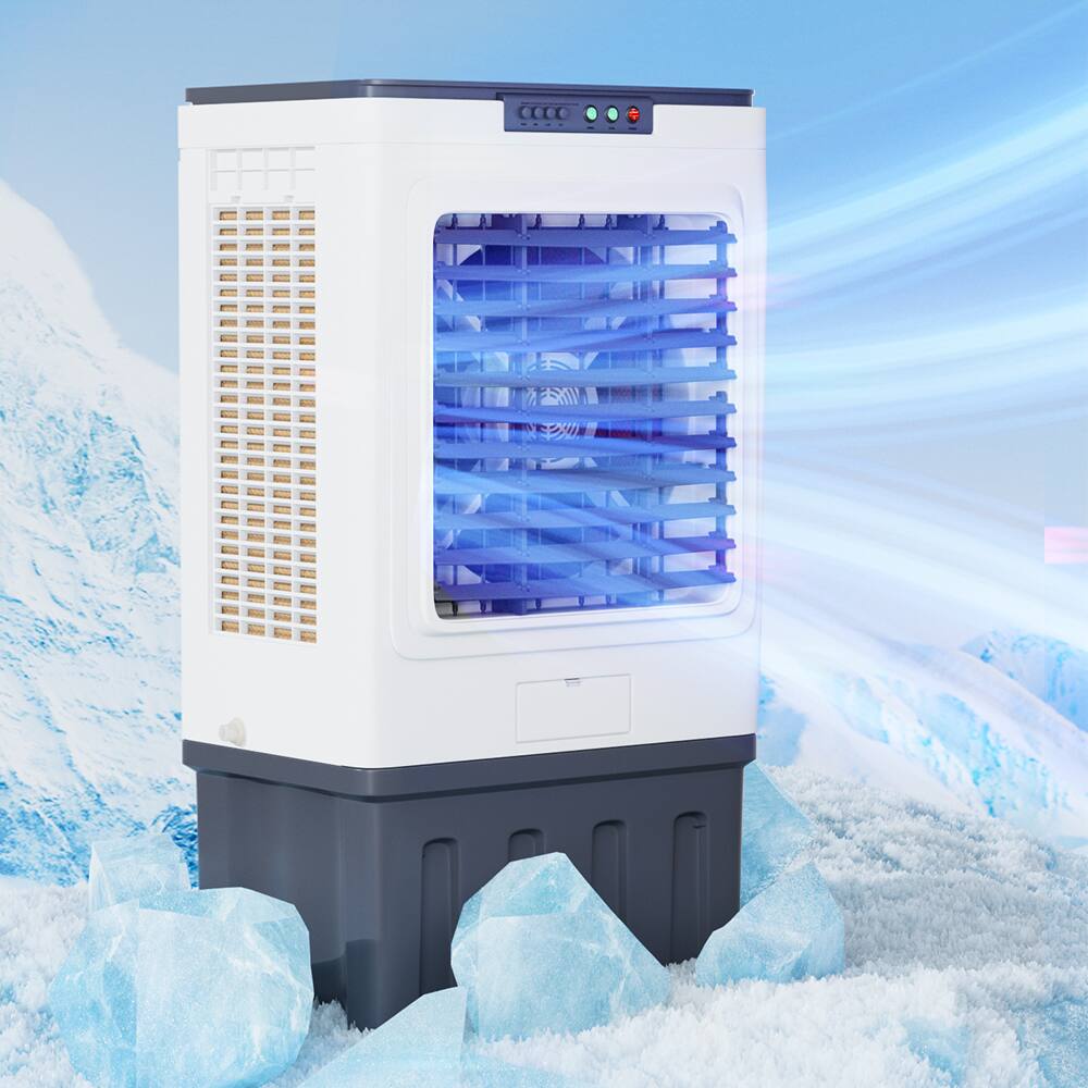 Back. Topteng - 16 Gal 3000CFM 3-in-1 Evaporative Cooler - Remote Control, 120° Oscillation, 24H Timer, 250W, for up to 950 sq. ft White.