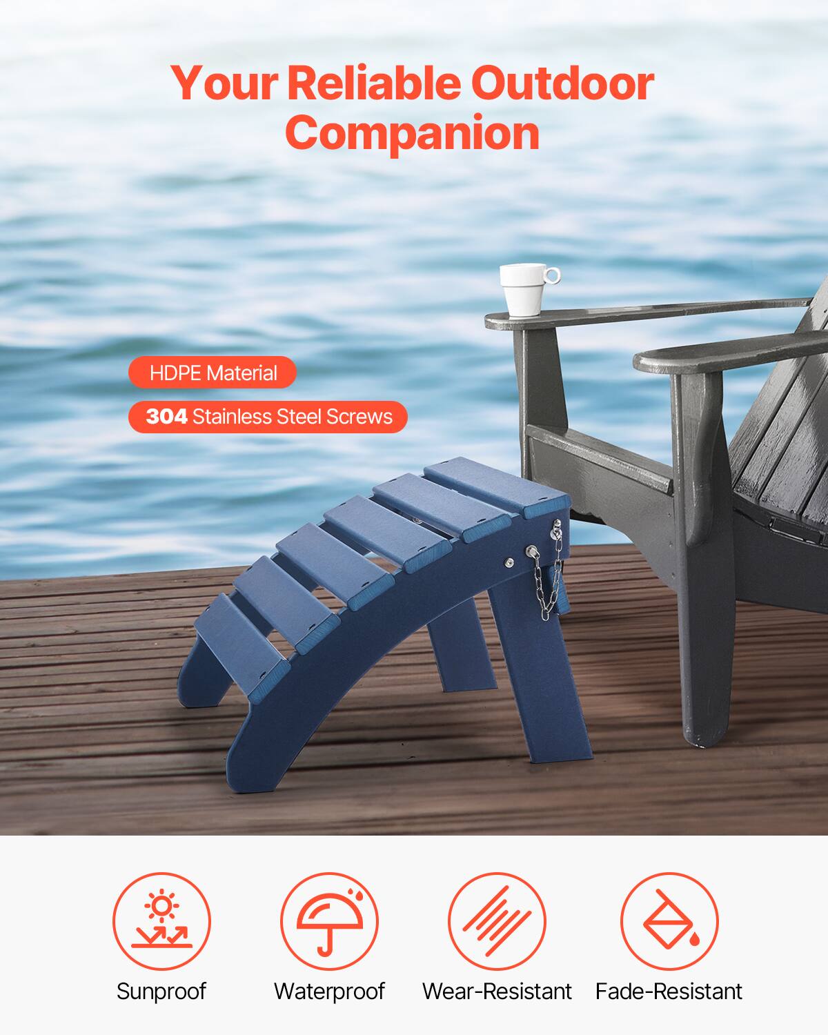 Your Reliable Outdoor Companion

HDPE Material  
304 Stainless Steel Screws

Sunproof  
Waterproof  
Wear-Resistant  
Fade-Resistant