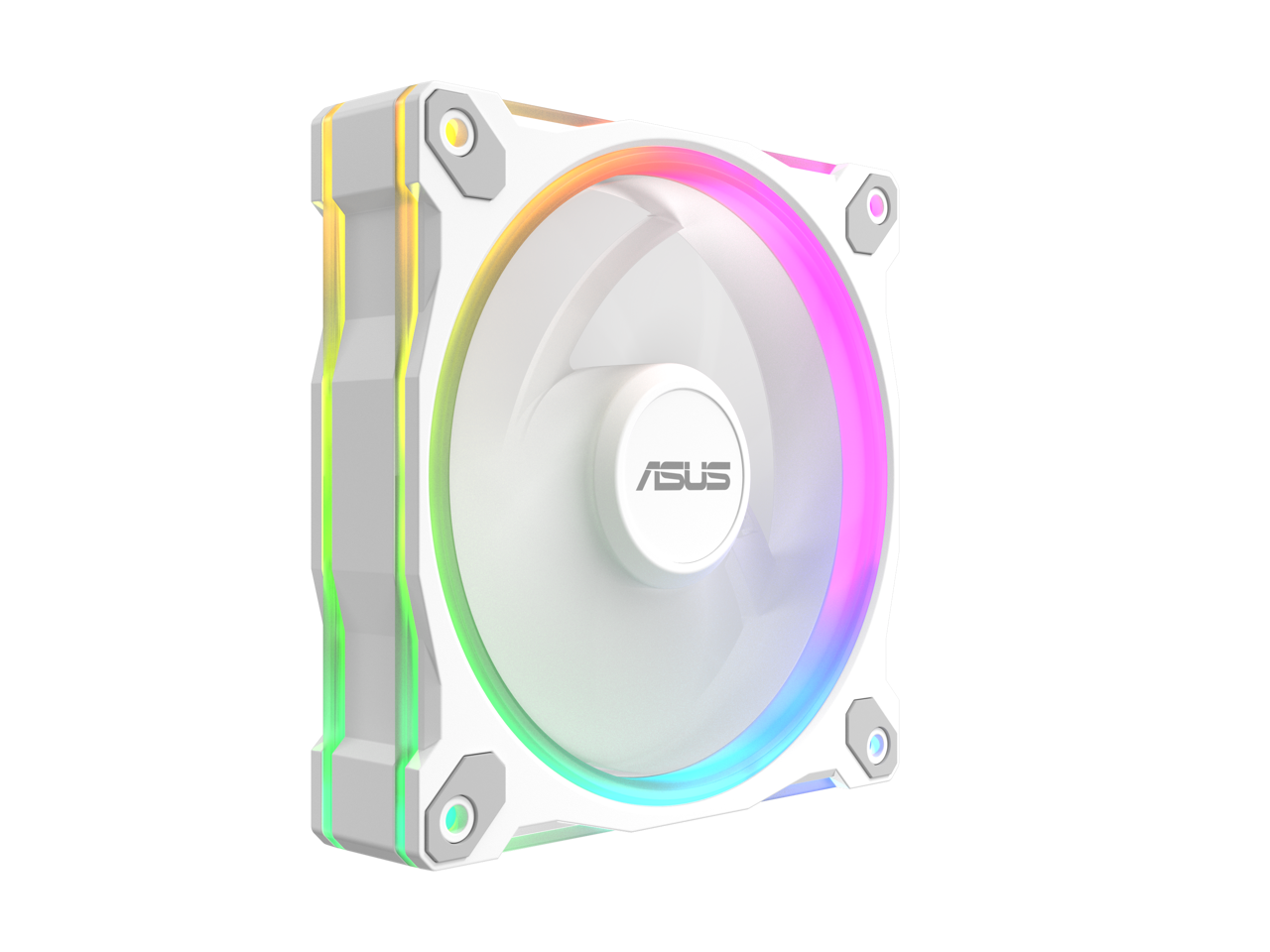 Alt View 4. ASUS - ASUS Prime MR120 ARGB Fan Triple Pack, 28mm Frame, PWM, 20 ARGB LEDs, Aura Sync - White.