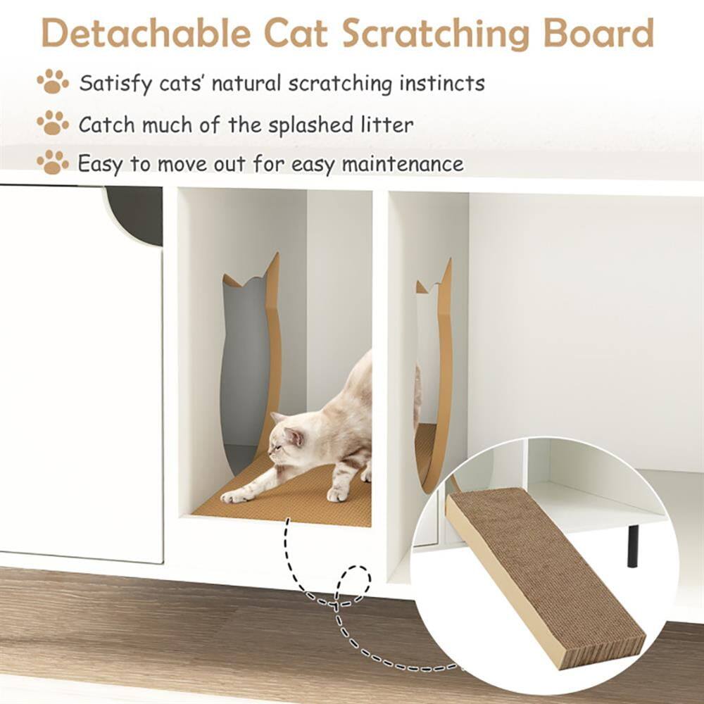 Detachable Cat Scratching Board

- Satisfy cats' natural scratching instincts
- Catch much of the splashed litter
- Easy to move out for easy maintenance