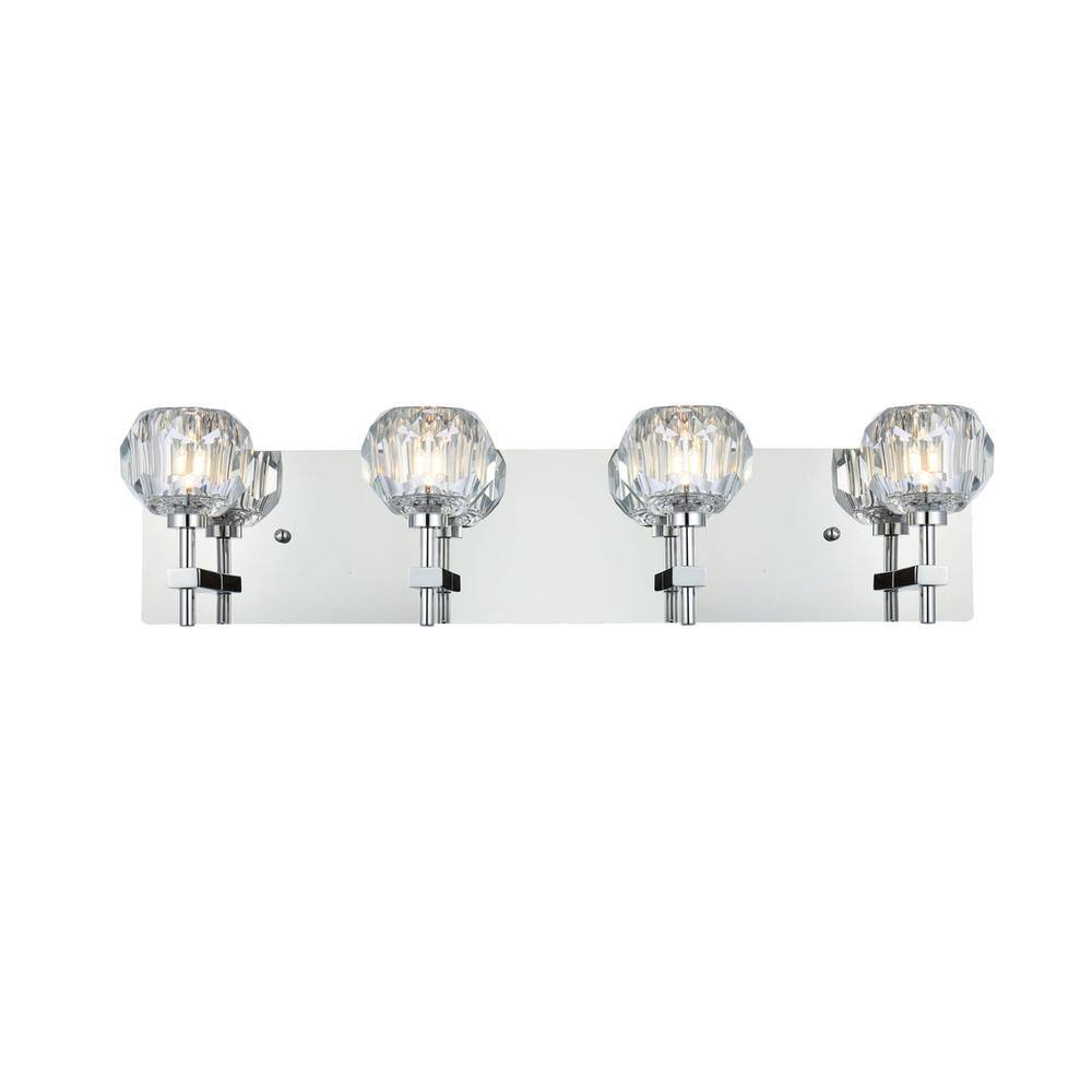 Alt View 4. Elegant Lighting - Graham 4 Light Wall Sconce in Chrome - Chrome And Clear.
