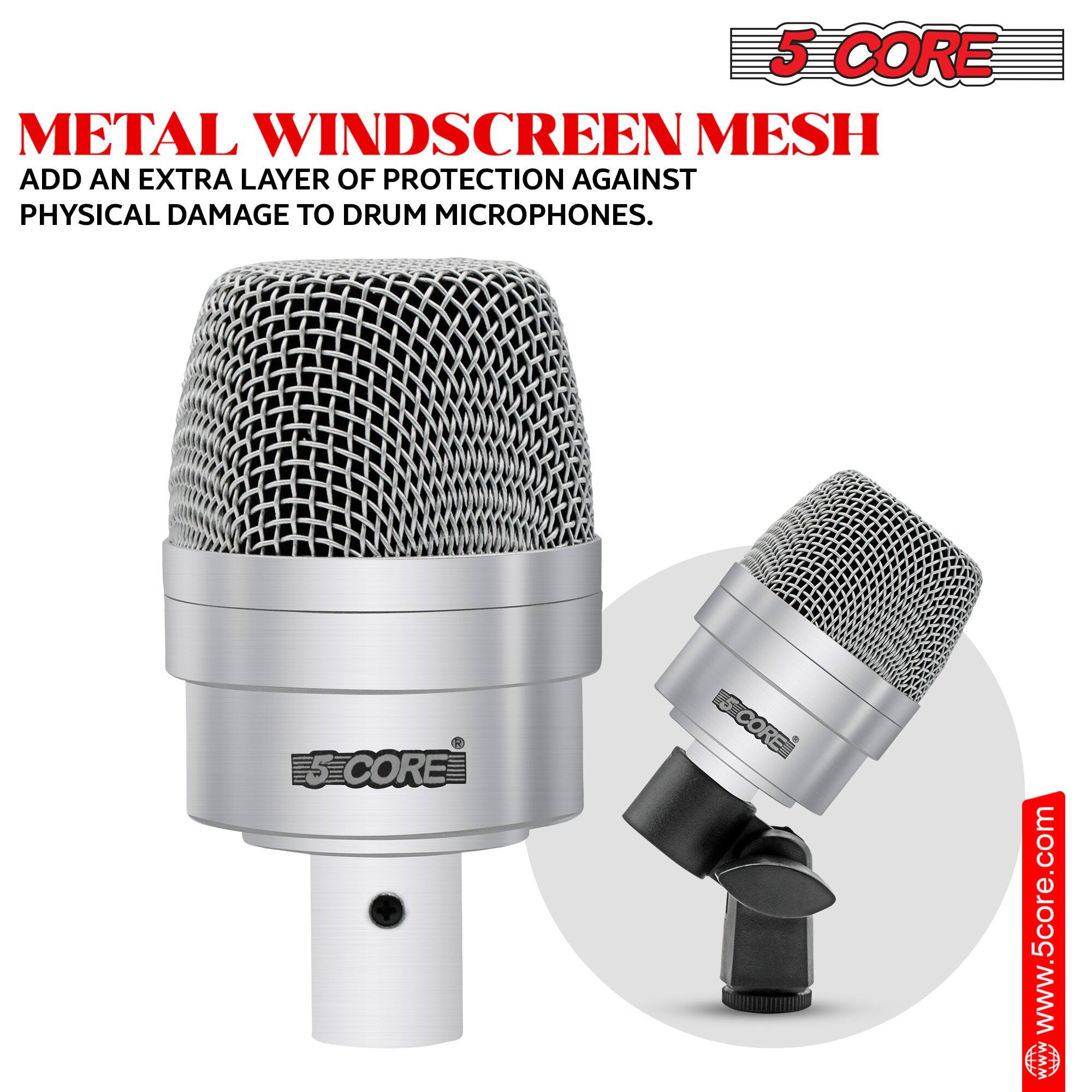 5 CORE  
METAL WINDSCREEN MESH  
ADD AN EXTRA LAYER OF PROTECTION AGAINST PHYSICAL DAMAGE TO DRUM MICROPHONES.  
www.5core.com