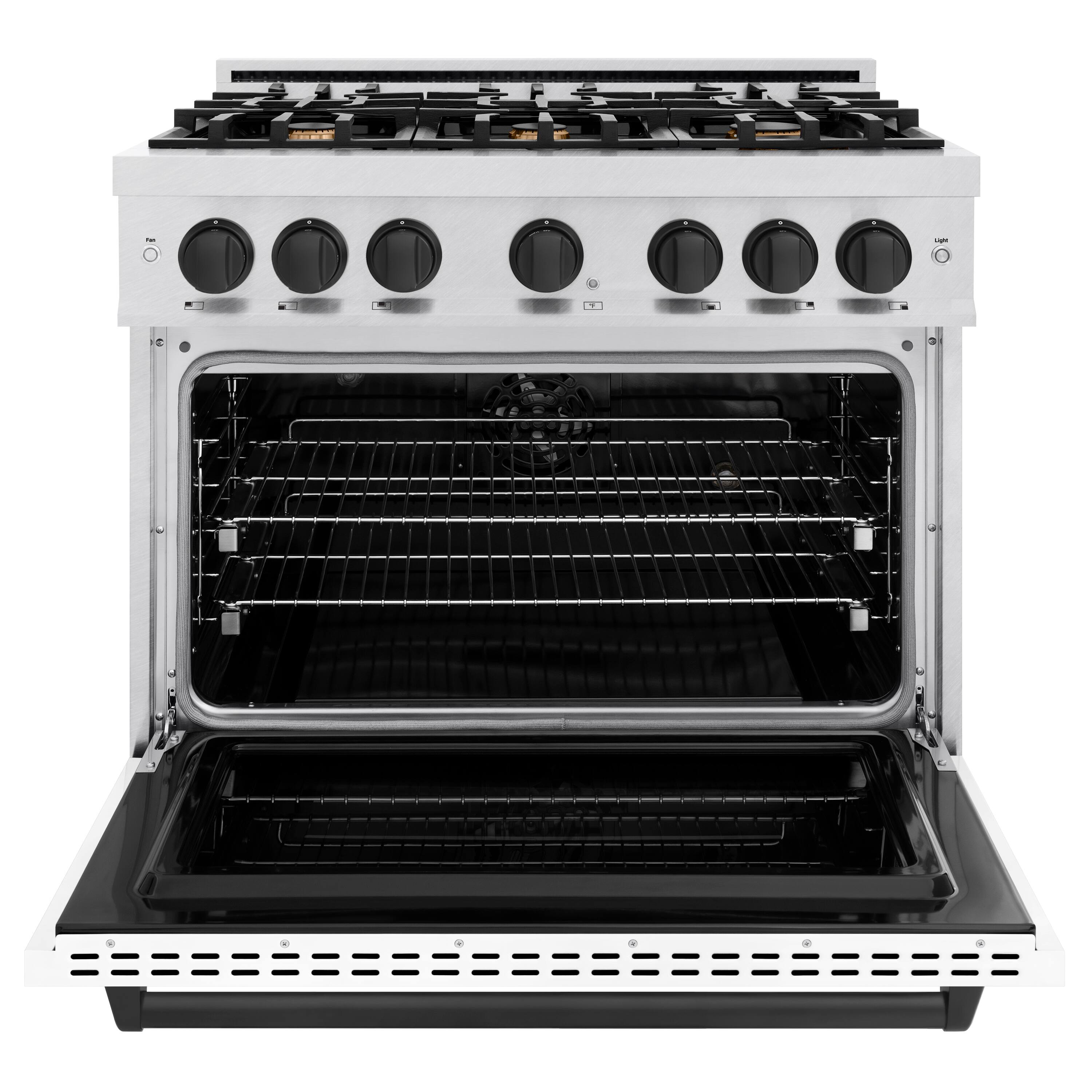 Alt View 1. ZLINE - ZLINE Autograph 36 in. Classic Dual Fuel Range with White and Black Accents (CDRSZ-WM-36-MB) - White.