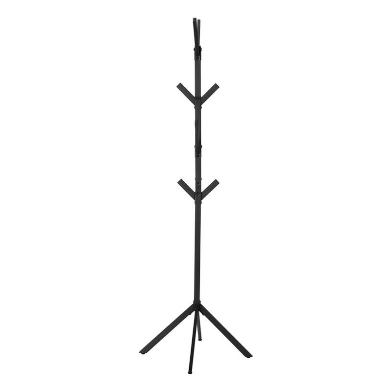 Alt View 1. ALEXOUN - Modern Coat Rack, Hall Tree - Free Standing, 8 Hooks, Entryway, 70"h, Bedroom, Black Metal, Contemporary - Black.
