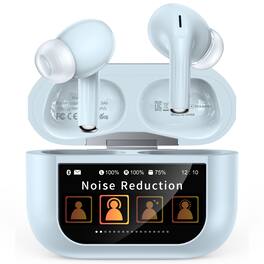 Trigiz - Bluetooth 5.4 Wireless Earbuds, ENC Noise Cancelling, 50H Playtime Bass Stereo Headphones for iPhone Android Pad - skyblue