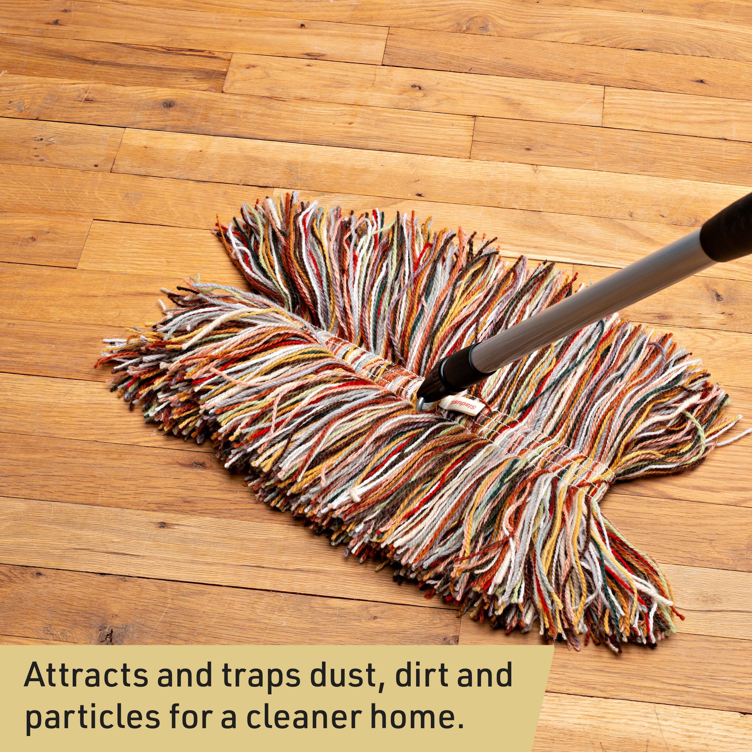 Attracts and traps dust, dirt and particles for a cleaner home.