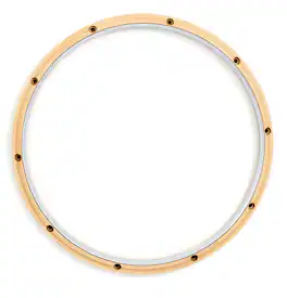 Gibraltar Hardware - 14" 10-Lug Dunnett Hybrid Wood/Metal Snare Drum Hoop, Maple Outer Edge w/ Reinforced Steel Lining, Warm Articulate Tone