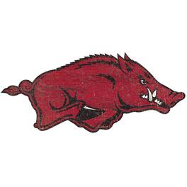 Fan Creations - Arkansas Razorbacks Distressed Logo Cutout Sign - Multicolor