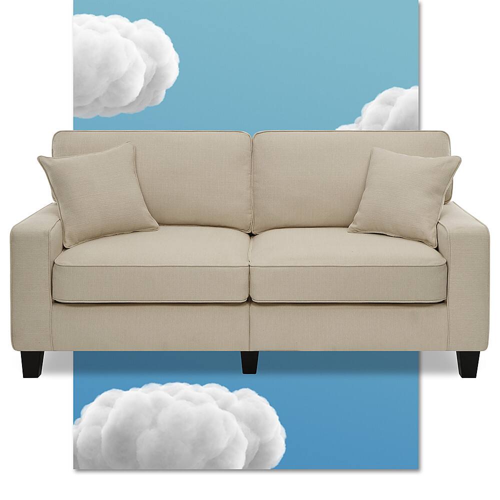 Angle. Serta - Palisades 73" Sofa - Cream.