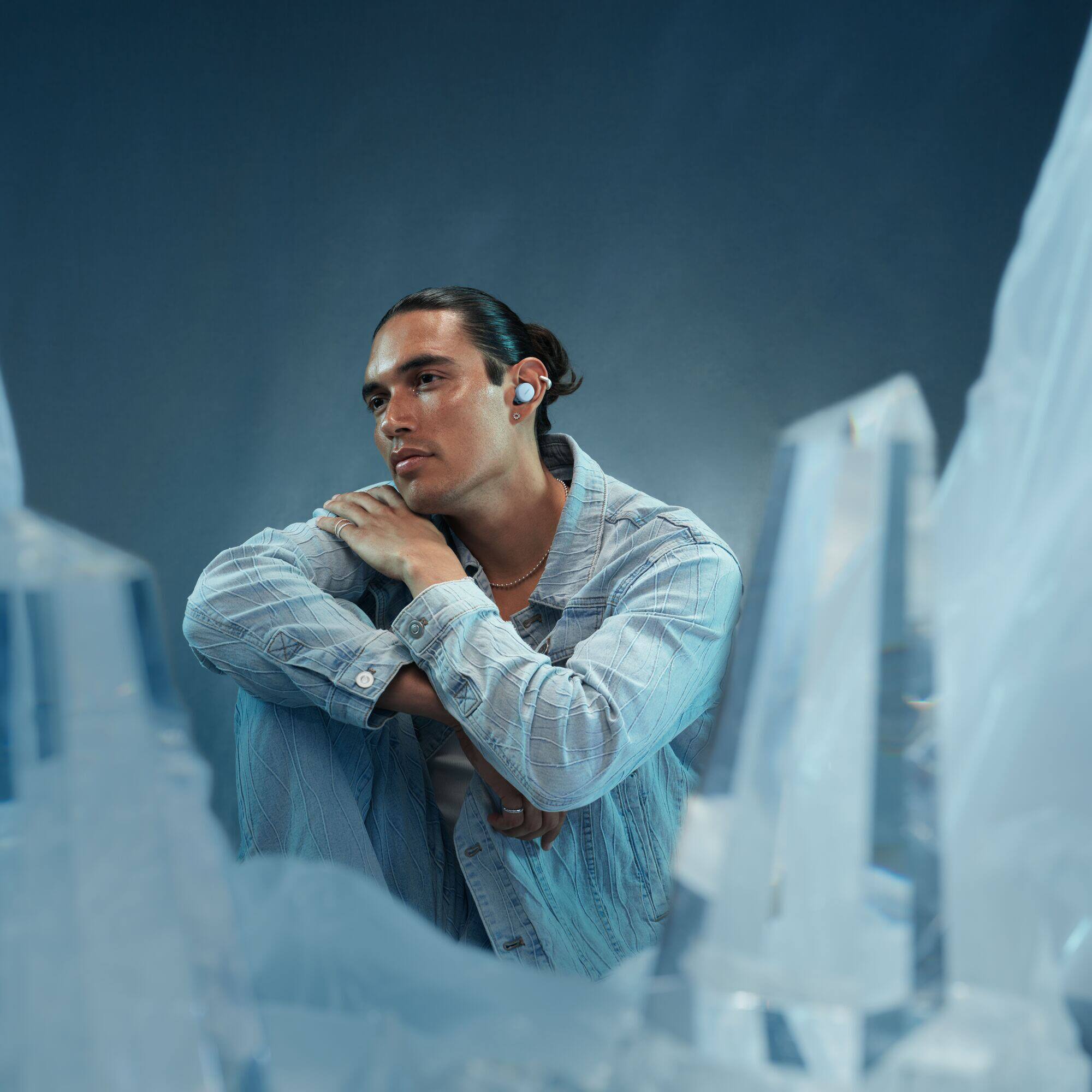 Alt View 16. Bose - QuietComfort True Wireless Noise Cancelling In-Ear Earbuds - Ice Blue.