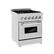 Back. ZLINE - 24 in. Wide 4 Burner ZLINE Legacy Dual Fuel Range in Satin Stainless Steel (RAS-SN-BR-24) - Satin Stainless Steel.