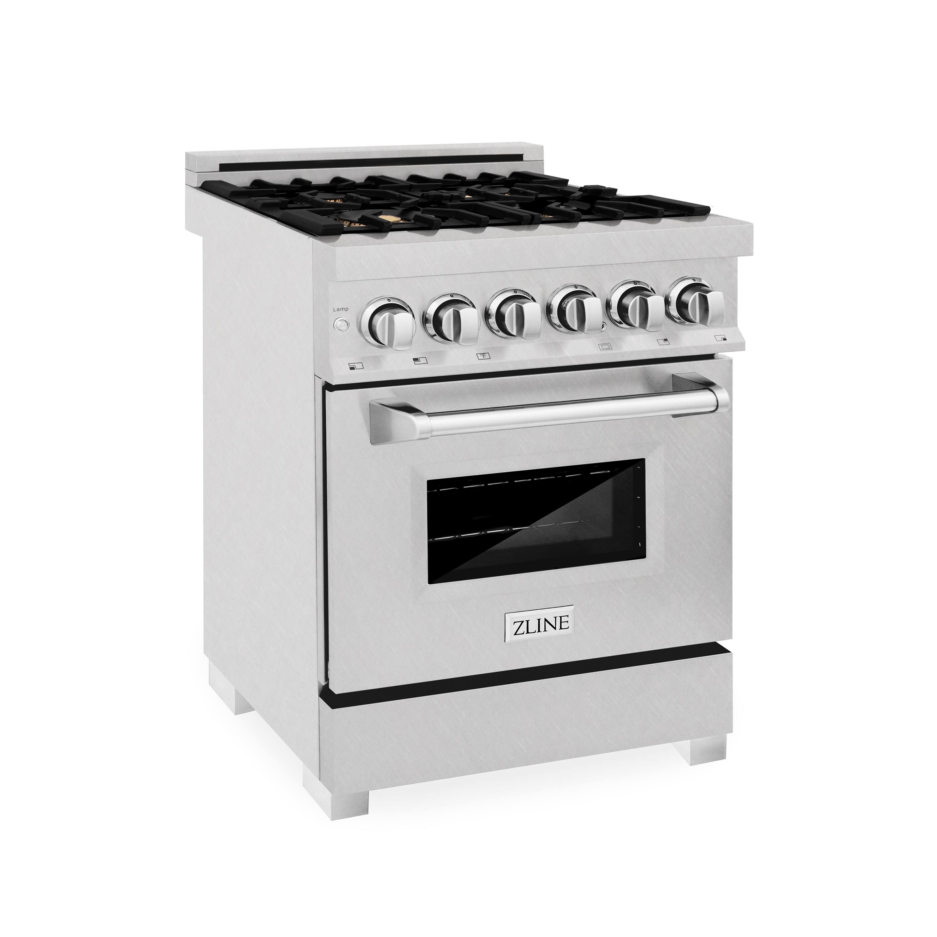Back. ZLINE - ZLINE 24 in. Legacy Dual Fuel Range w/ 4 Brass Burners in Satin Stainless Steel (RAS-SN-BR-24) - Satin Stainless Steel.