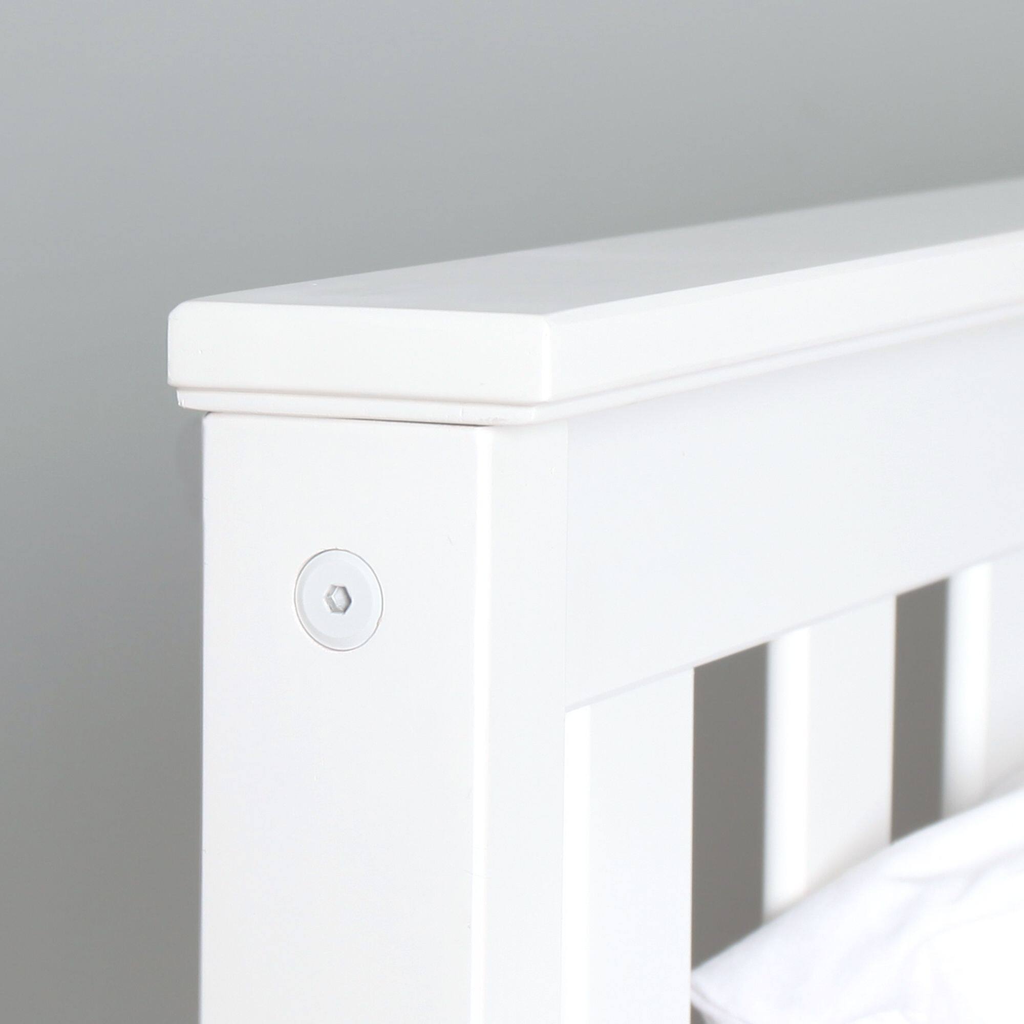 Alt View 3. Plank+Beam - Classic Queen Bed, White - White.