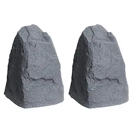 Algreen - Rock Cover Decor Weatherproof Outdoor Garden Accent, Granite (2 Pack) - Dark Granite