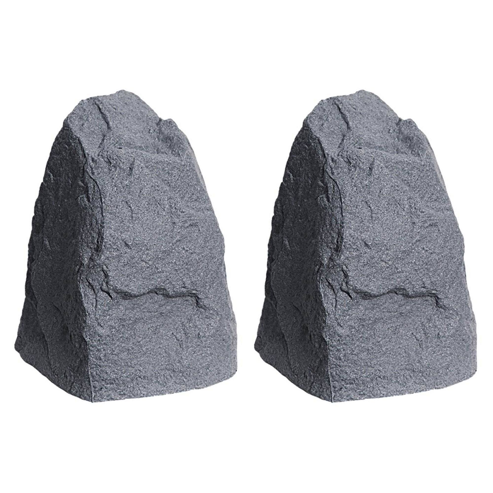 Front. Algreen - Algreen Rock Cover Decor Weatherproof Outdoor Garden Accent, Granite (2 Pack) - Dark Granite.