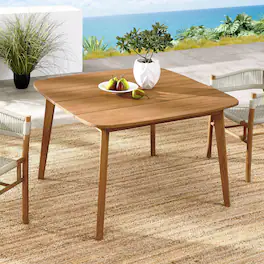 Vienna 46" Square Outdoor Patio Teak Wood Dining Table by Modway - Natural