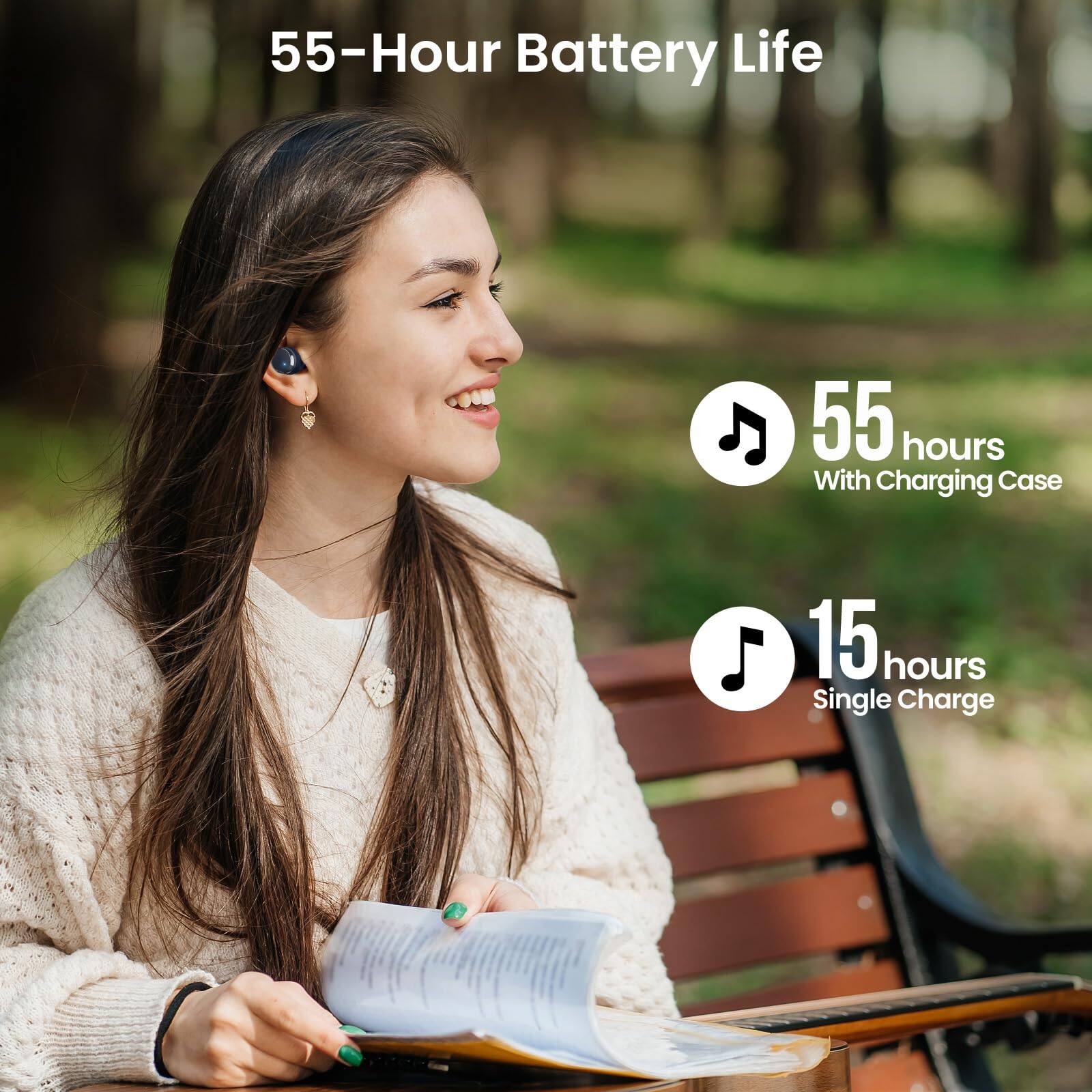 55-Hour Battery Life
55 hours With Charging Case
15 hours Single Charge