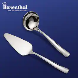 Hansmart - BARENTHAL 2Pcs Stainless Steel Gravy ladle and Pastry ServerCake Spatula Pizza Cheese Server Cake Dividing Knife - Silver
