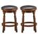 Alt View 7. Costway - Set of 2 24" Swivel Bar Stool Leather Padded Dining Kitchen Pub Chair Backless - Walnut.