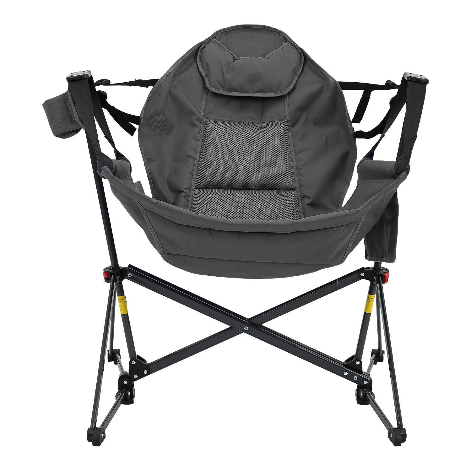 Alt View 1. Ainfox - Ainfox Oversized Camping Folding Chair,  Portable Heavy Duty Swing Chair Hammock - gray.