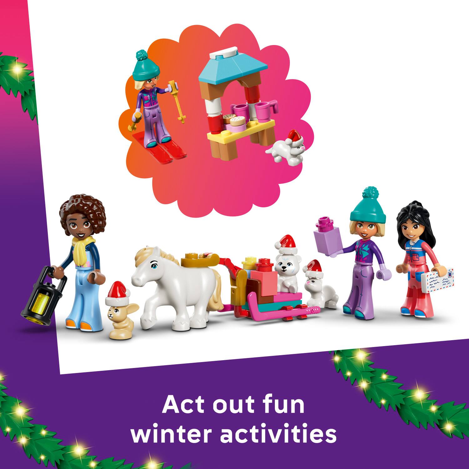 Act out fun winter activities