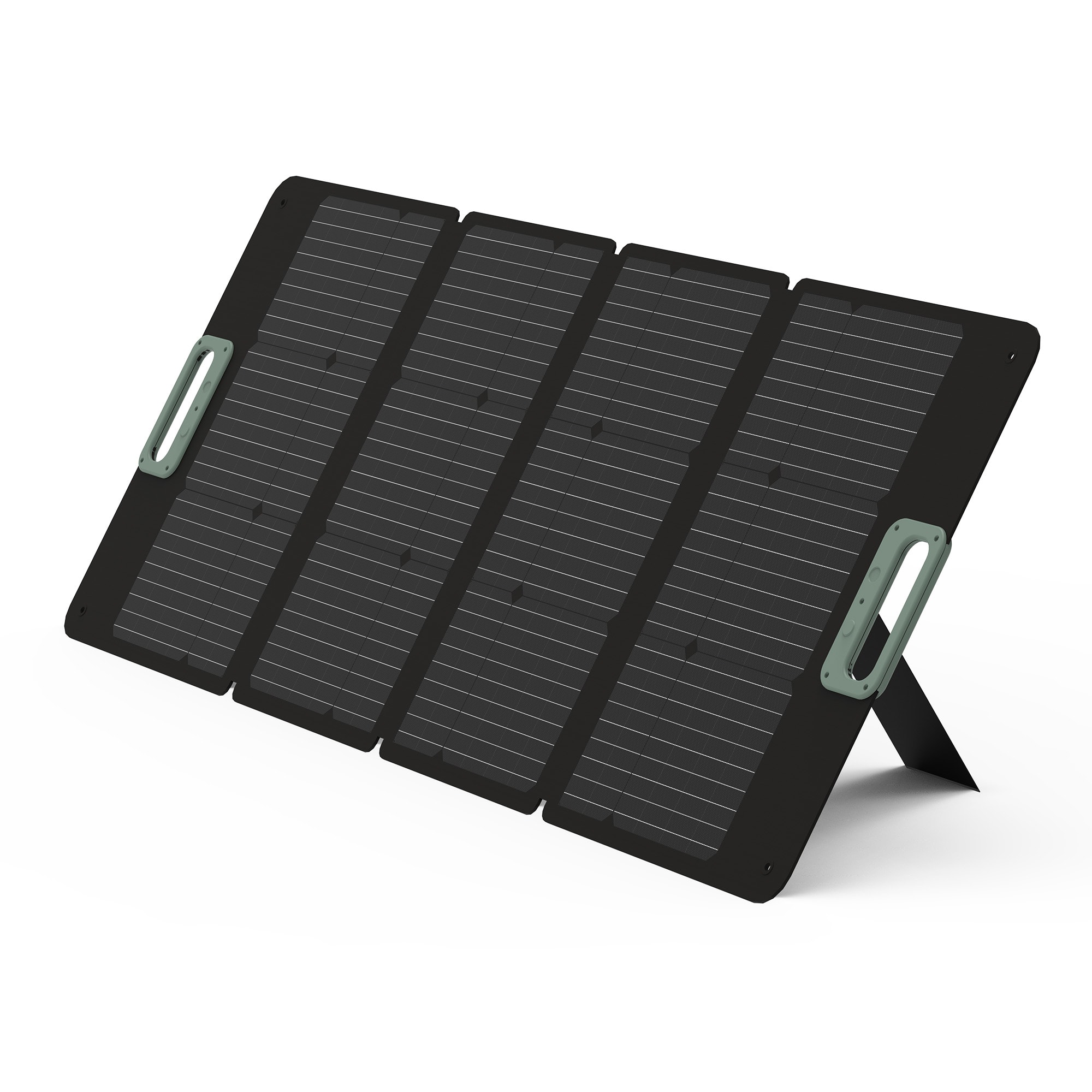 Front. PERUN - 100W Portable Foldable Solar Panel - Black.
