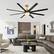 Alt View 4. Breezary - 72" Large Indoor Ceiling Fan with Remote, 8 ABS Blades, 6-Speed DC Motor, Timer, 7''/12''Downrods, Light/No Light Option - Gold and Black (With Light).