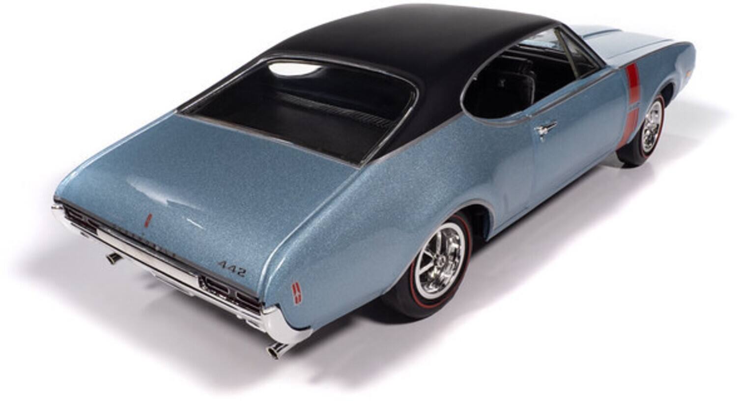 Alt View 3. PopMarket - American Muscle 1968 Oldsmobile Holiday Coupe 442 Hemmings Muscle Machines - Code F Teal Frost 1/18 - COLLECTIBLES - Multicolor.