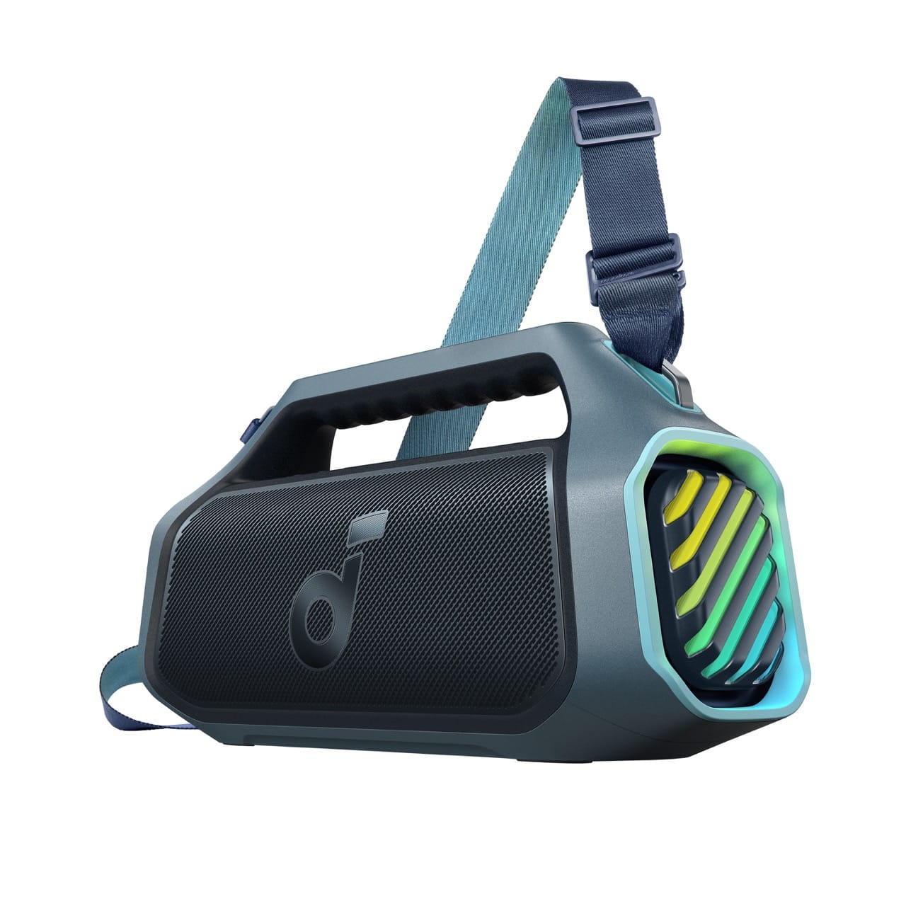 Soundcore - by Anker Boom 2 Plus IPX7 Waterproof 140W Bluetooth Speaker with Subwoofers, BassUp 2.0, Custom Lighting, & Power Bank - Blue - Front_Zoom