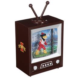 Evergreen Enterprises - Iowa State Cyclones 8" Vintage TV Water Globe Lantern with Mascot - Brown