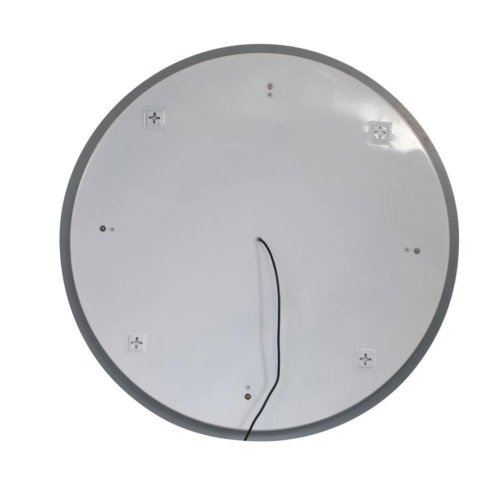 Angle. Elegant Decor - Helios 42 inch Hardwired LED mirror - Silver.