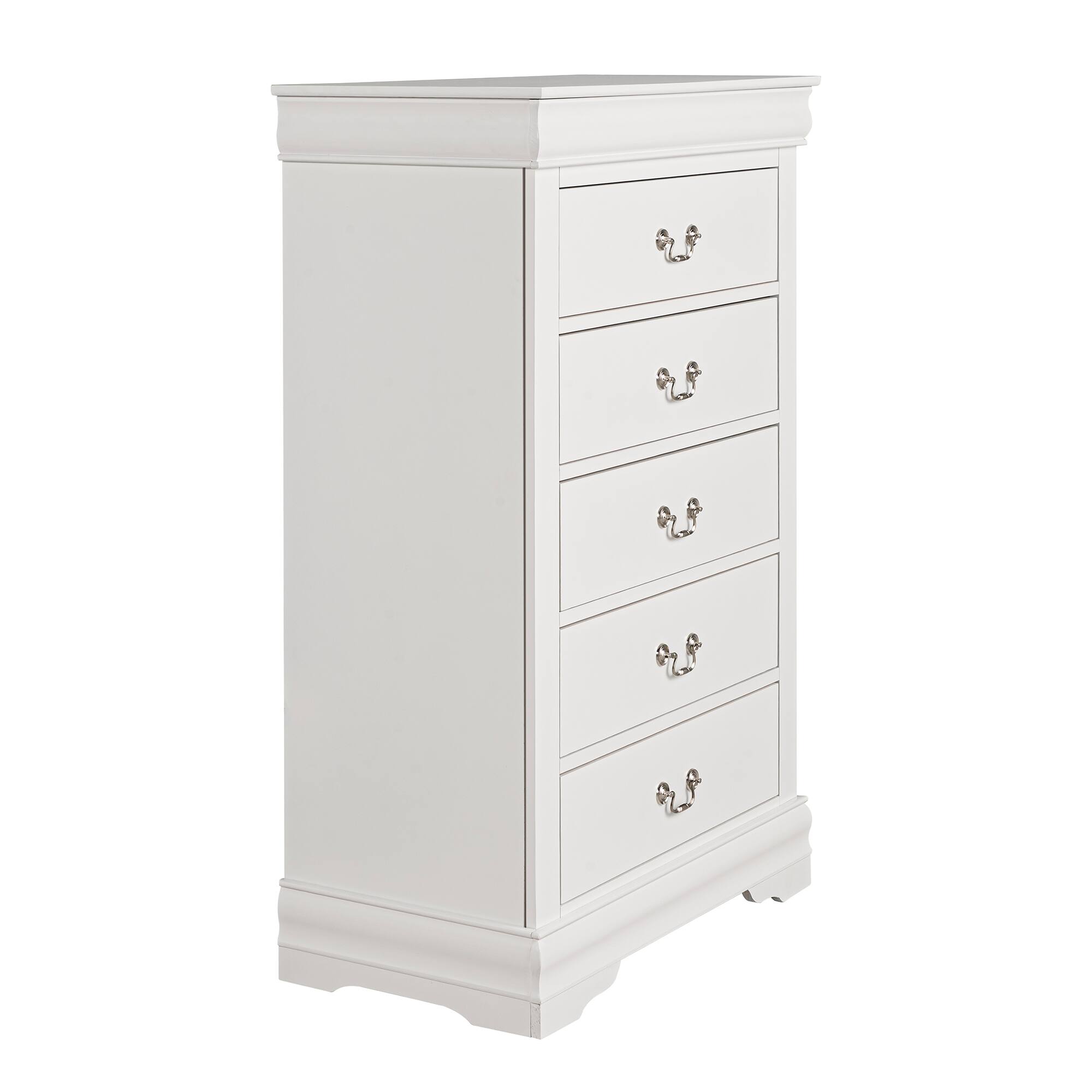 Alt View 5. Vaczon - Solid Wood Storage Chest with English Dovetail Drawers Multi-Functional Home Organizer for Bedroom Office or Living Room - White.