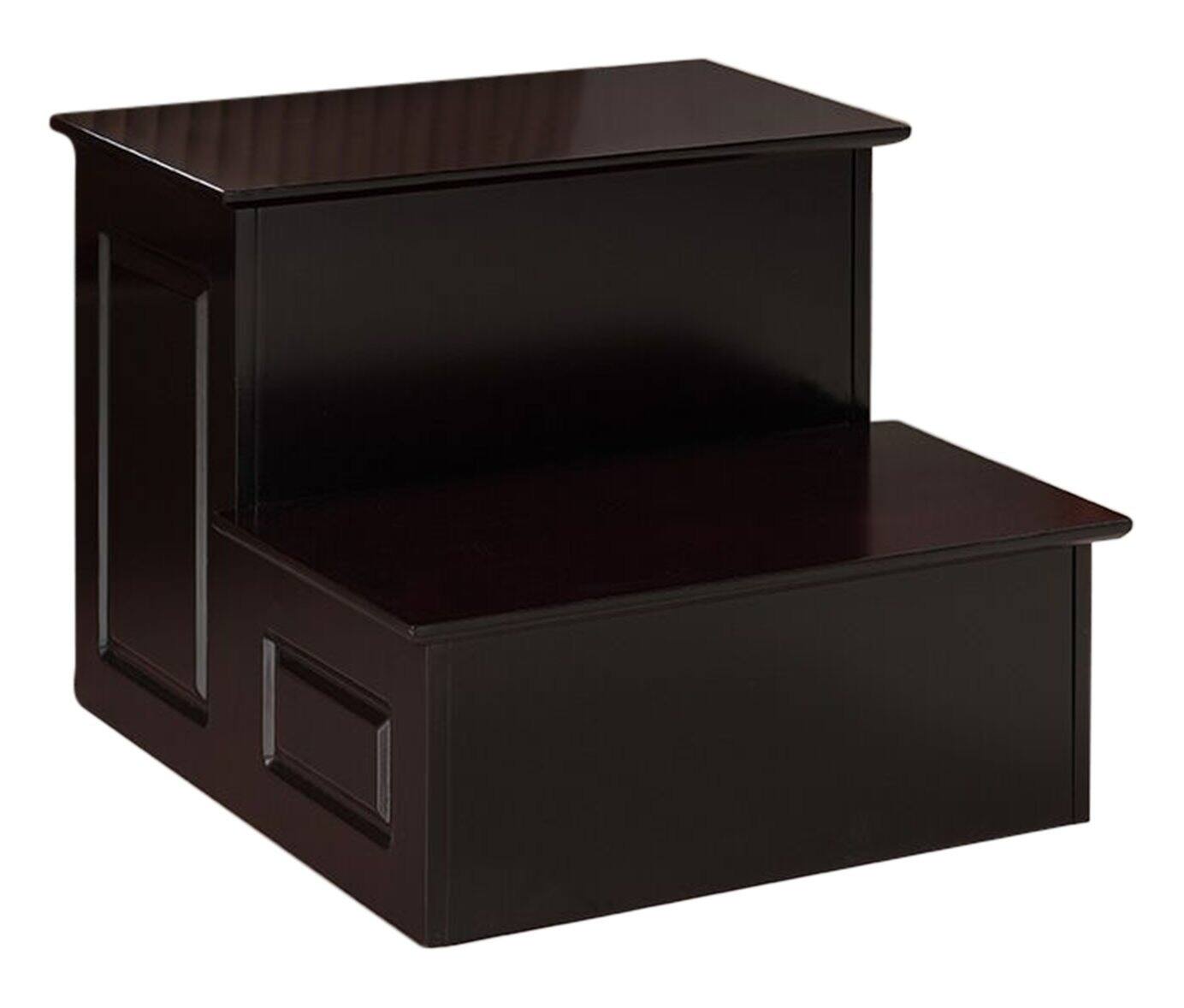 Left. Kings Brand Furniture - Kings Brand Furniture Courtney Wood Bedroom Step Stool – 2-Step Design for Kids, Adults & Home Storage - Cherry.