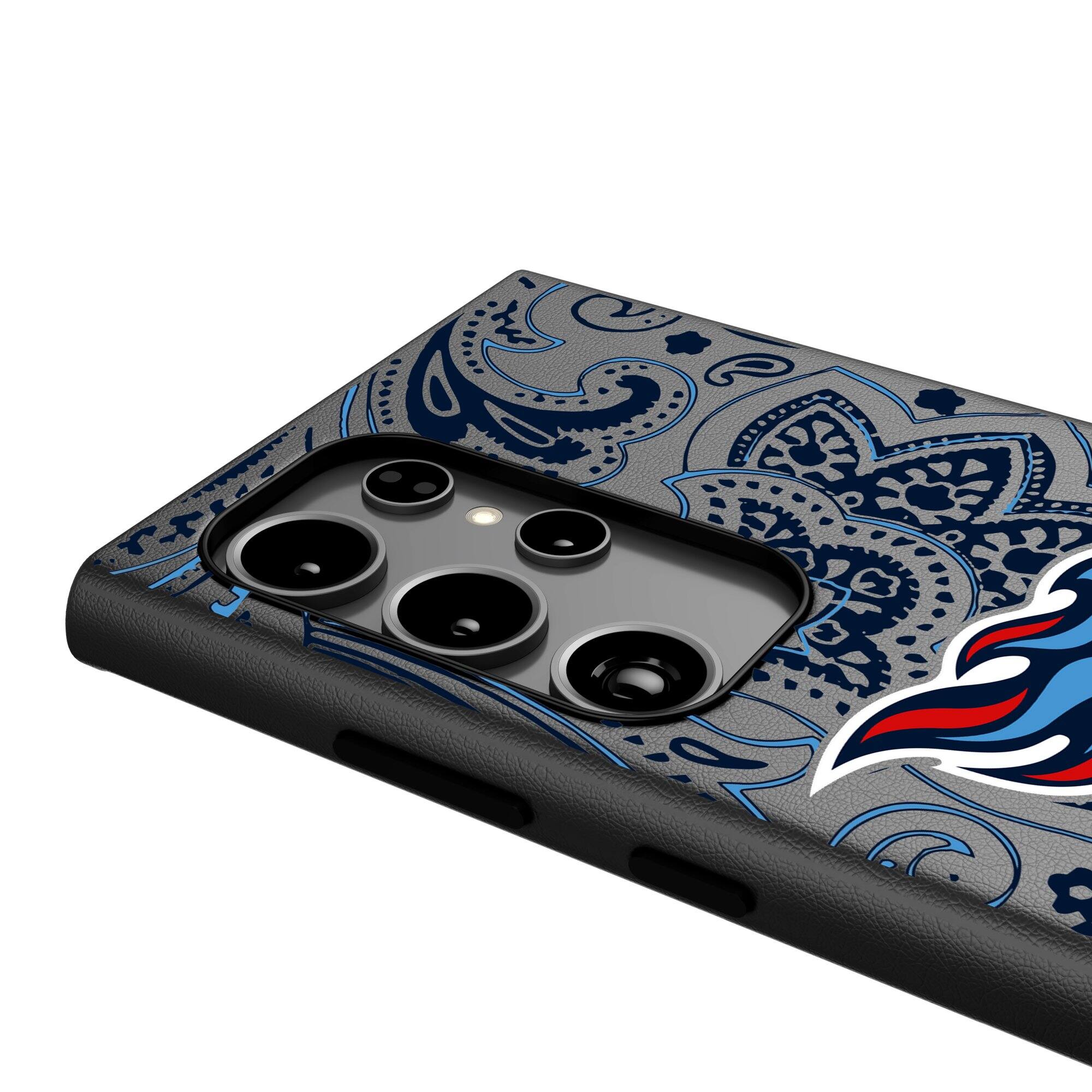 Alt View 3. Keyscaper - Tennessee Titans Paisley Galaxy Magnetic Bump Case - S24 - Black.