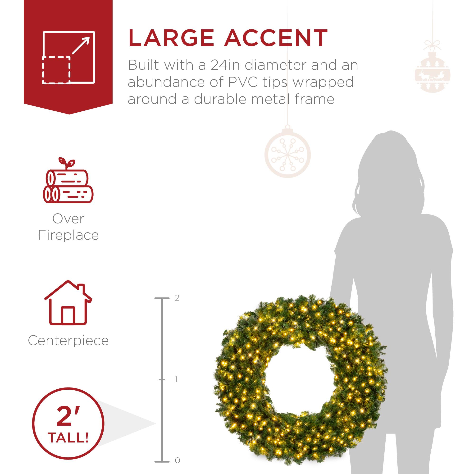 LARGE ACCENT  
Built with a 24in diameter and an abundance of PVC tips wrapped around a durable metal frame  

Over Fireplace  
Centerpiece  

2' TALL!