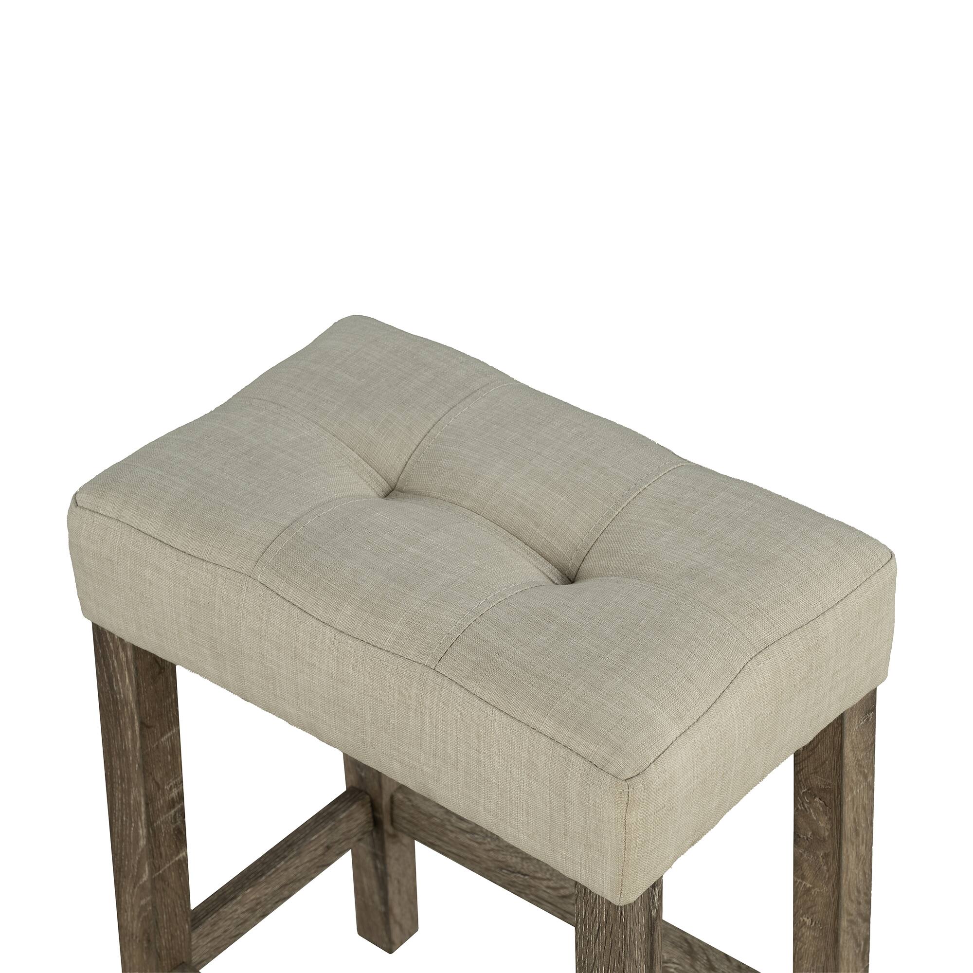 Alt View 6. Vaczon - 3 Piece Dining Table with 2 Upholstered Stools Dining Set for Kitchen, Breakfast Nook and Small Apartment - Wood color.