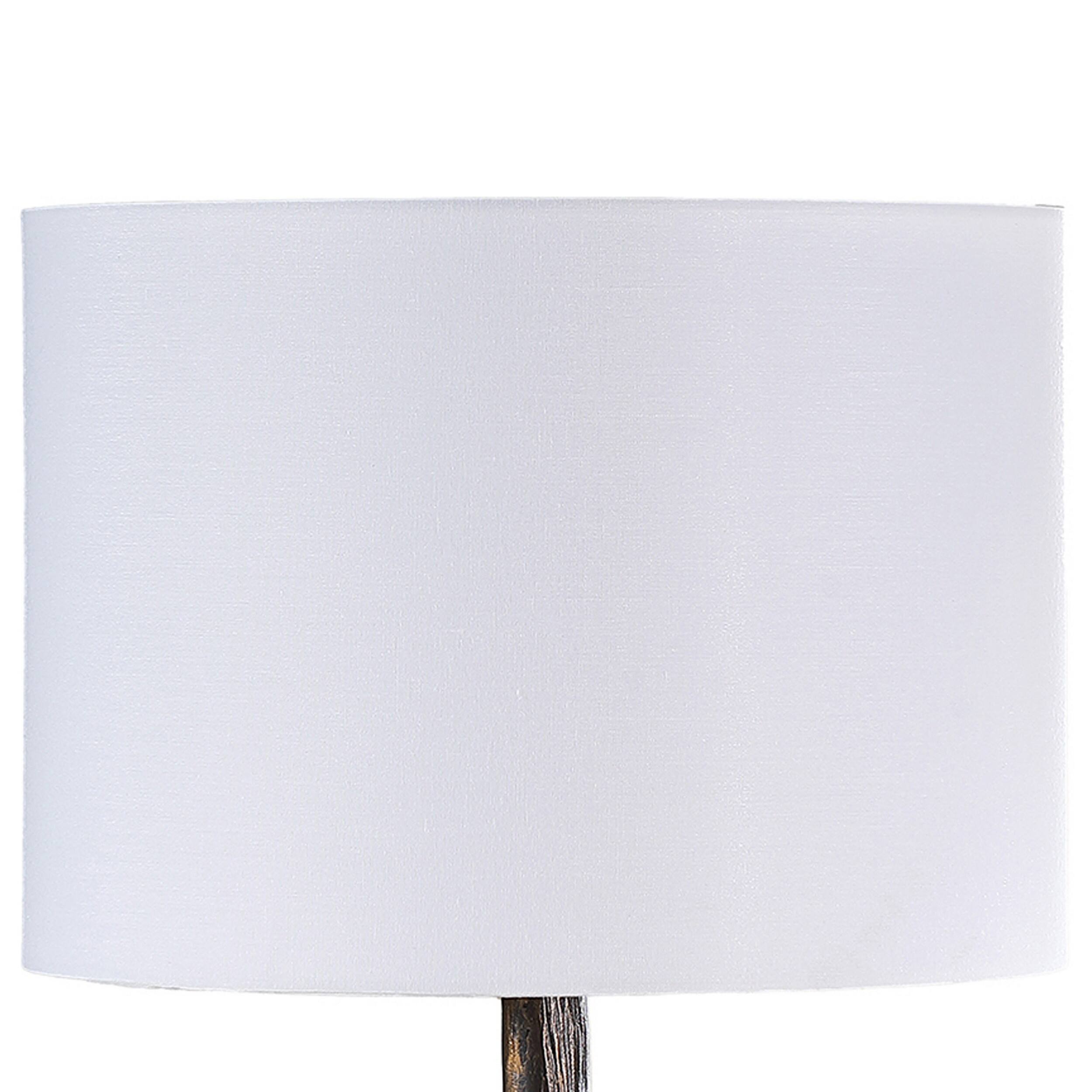 Left. Manhattan Lane - 20 Inch Accent Table Lamp, Dual Roe Deer Design, Drum Shade - Bronze, White.