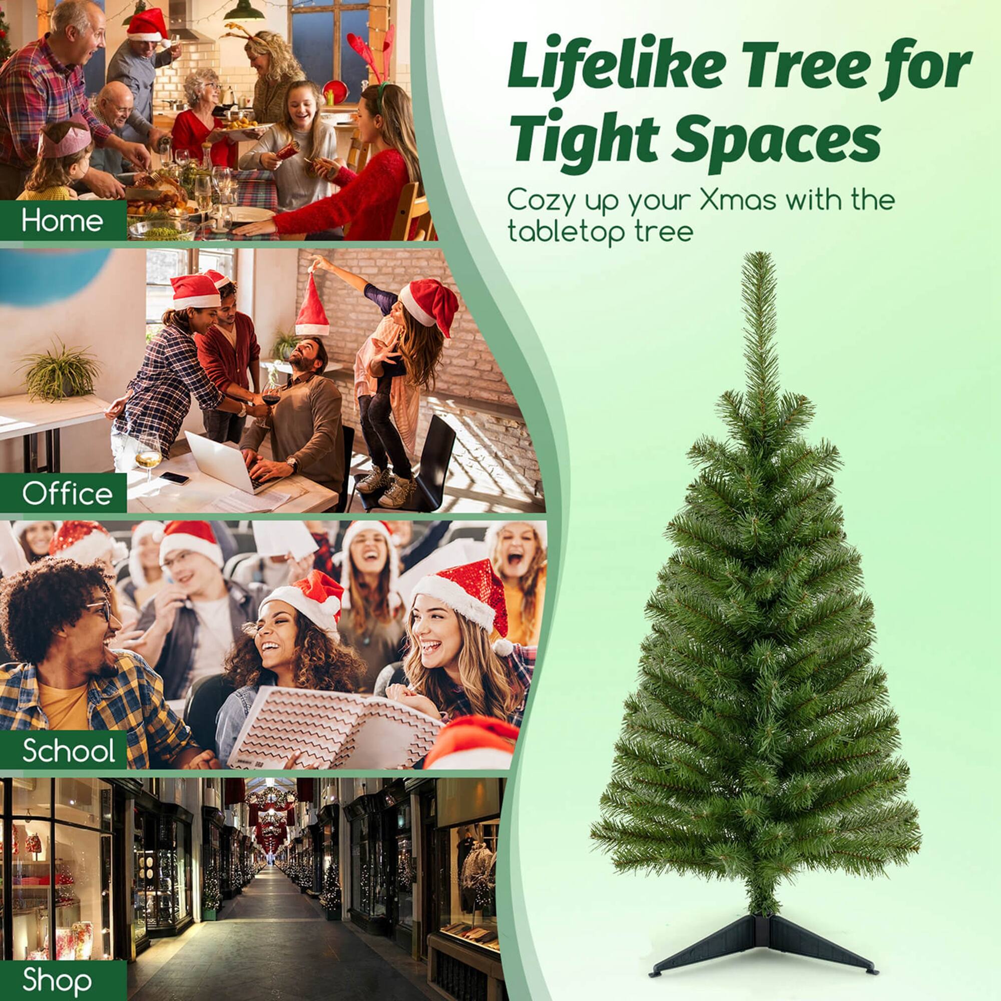 Home Lifelike Tree for Tight Spaces Cozy up your Xmas with the tabletop tree Office School Shop