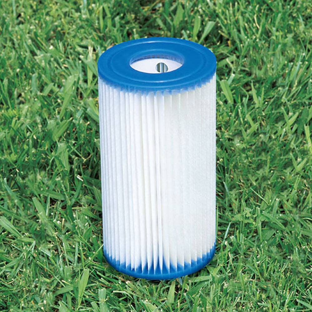 Alt View 14. Intex - Metal Frame Swimming Pool with Filter Pump & 2 Pool Debris Cover - Blue.