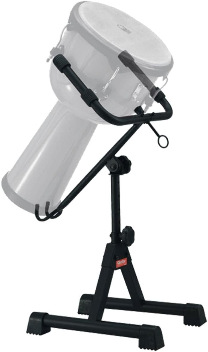Angle. Gibraltar Hardware - Lightweight Djembe Stand, Height Adjustable Collapsible Percussion Stand with Tilting Cradle.