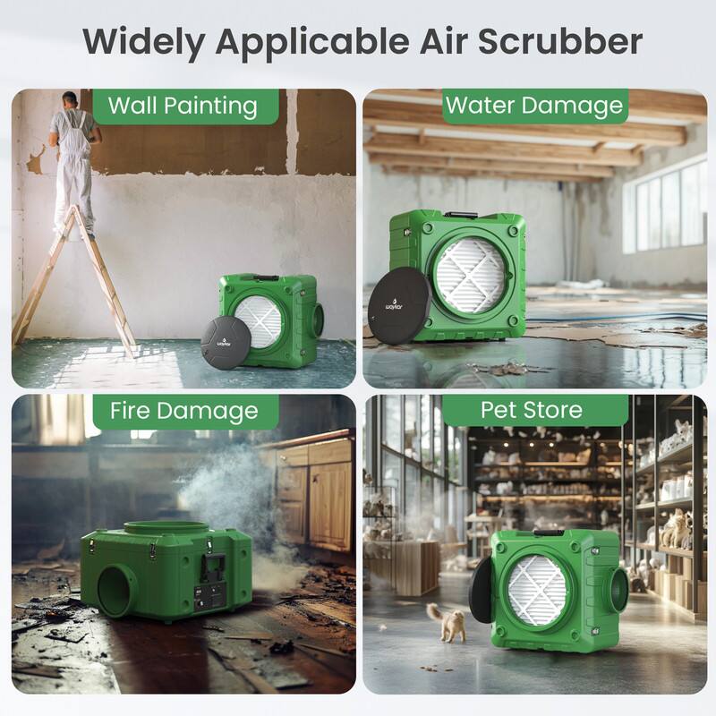 Widely Applicable Air Scrubber

- Wall Painting
- Water Damage
- Fire Damage
- Pet Store
