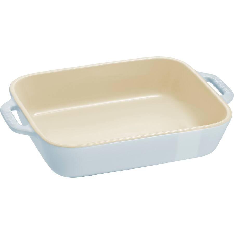 Staub Ceramic 2 pc Rectangular Baking Dish Set Macaron Pastel Blue ...