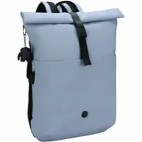 Swissdigital Design - LAMONE Rolltop TSA-Friendly Water-Resistant Backpack With USB Charging Port  RFID Protection and Fits Up to 16″ Laptop - Light Blue - Front_Zoom