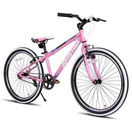 JOYSTAR - Lubbock 24 Inch Kids Bike with 1-Speed, Hardtail Mountain Bike for Kids Ages 9-12 MTB for Boys Girls - Pink