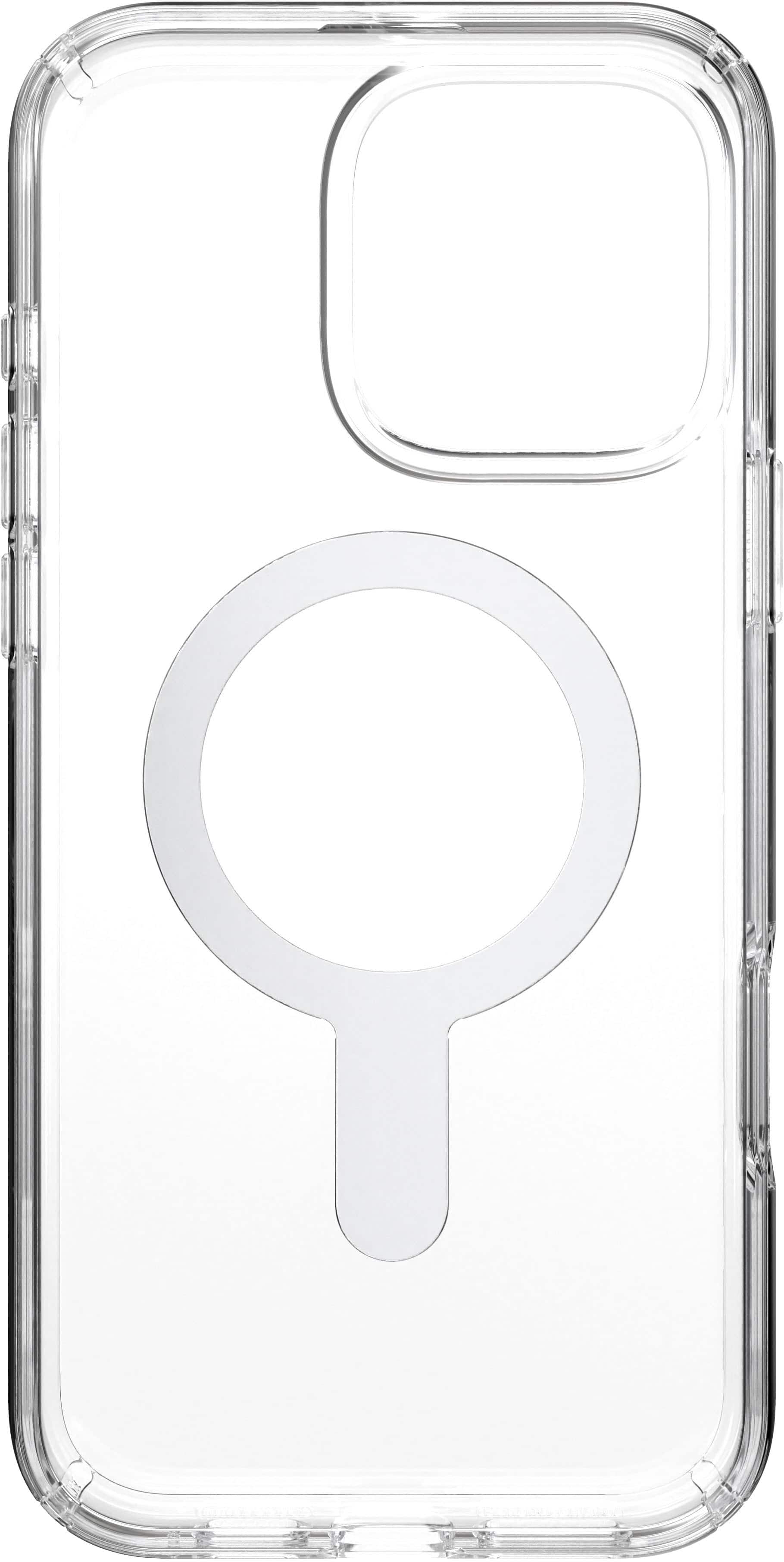 Back. Speck - Presidio Perfect Clear ClickLock Case with MagSafe for Apple iPhone 16 Pro Max - Clear/Chrome.
