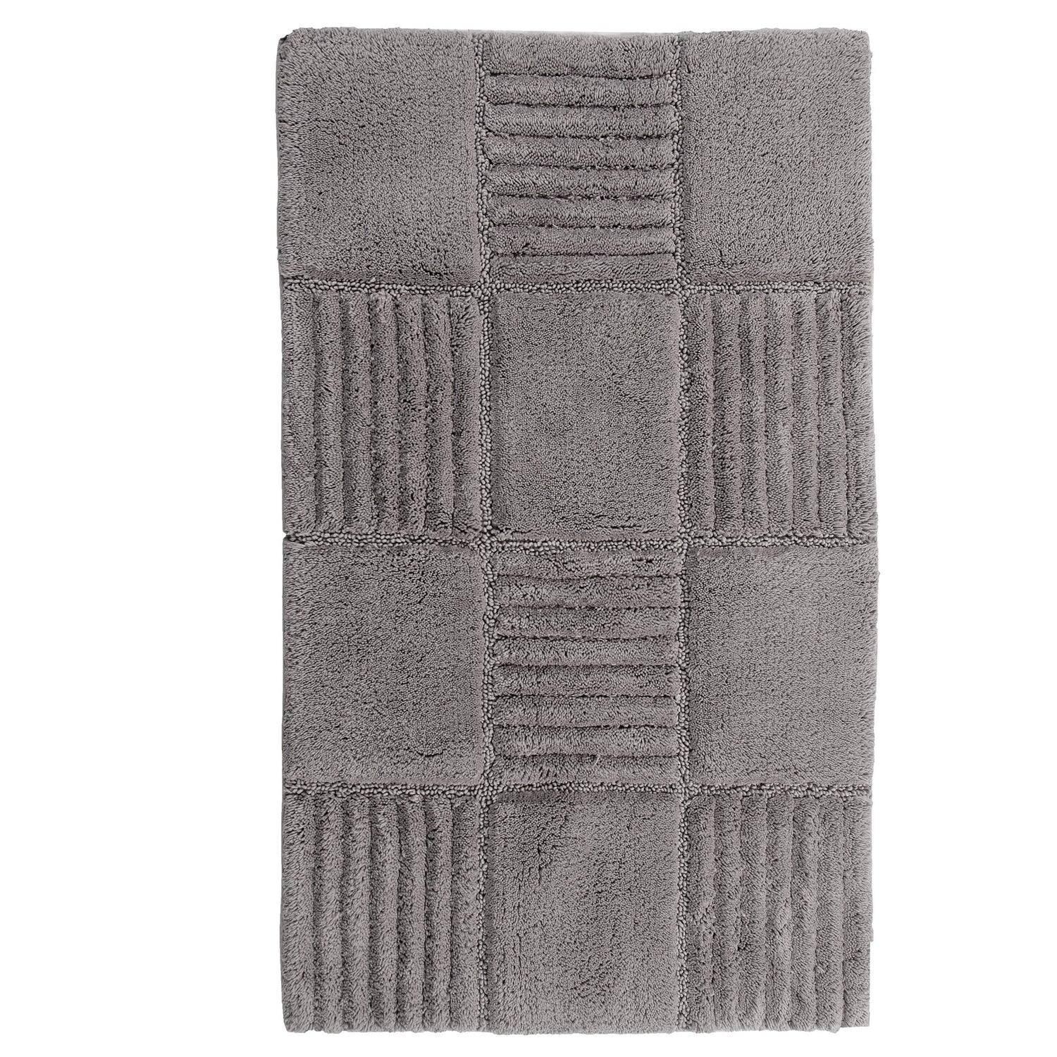 Alt View 4. Knightsbridge - Knightsbridge Checkerboard Bath Rug - 21 x 34 Inches - Non-Skid Cotton Rug - white.