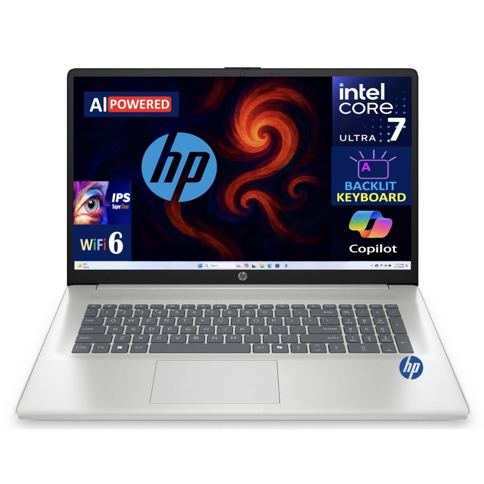 AI POWERED  
IPS Super Clear  
WiFi 6  
intel CORE ULTRA 7  
BACKLIT KEYBOARD  
Copilot
