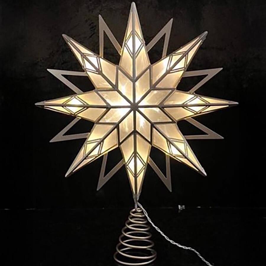 White Simple Strar Celebrations LED Star Tree Topper 12 in Warm White - Best Buy