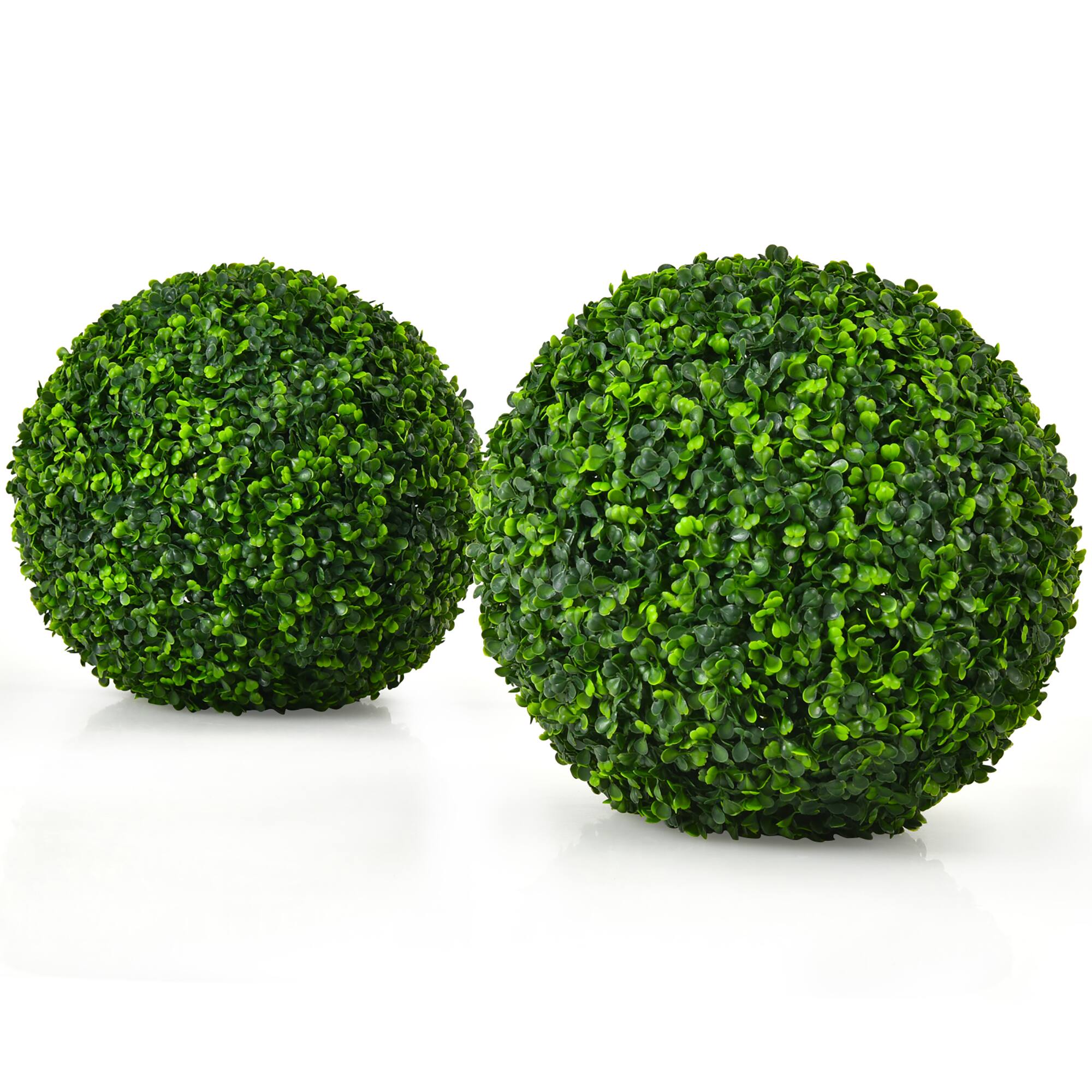 Alt View 9. Costway - Costway 2 PCS 15.7" Artificial Boxwood Topiary Balls UV Protected Indoor Outdoor - Green.