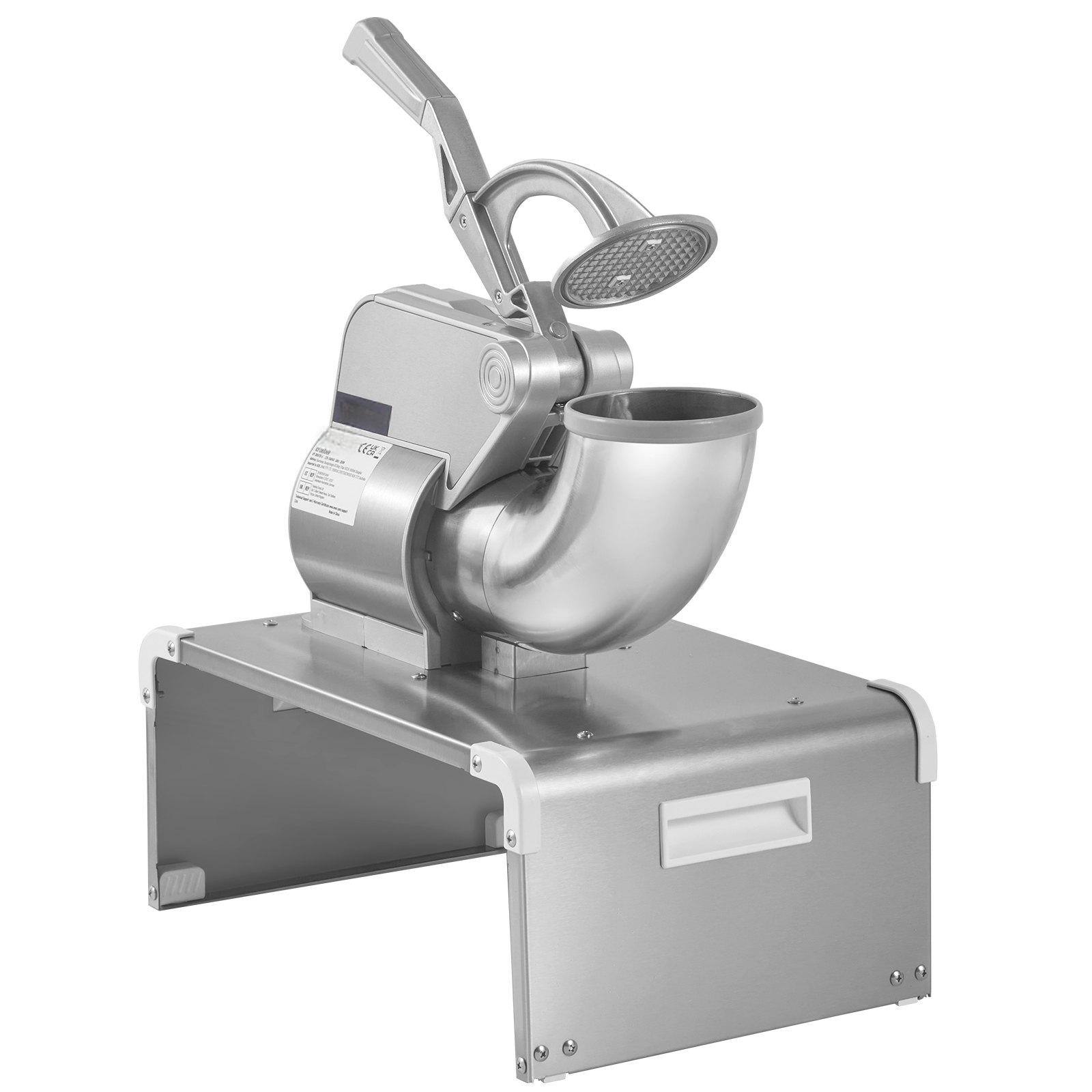 Alt View 10. Glintex - Commercial Ice Crusher 661 lbs/hr, 300W Electric Snow Cone Maker with 4 Blades and Cover for Home & Commercial Use - Silver.